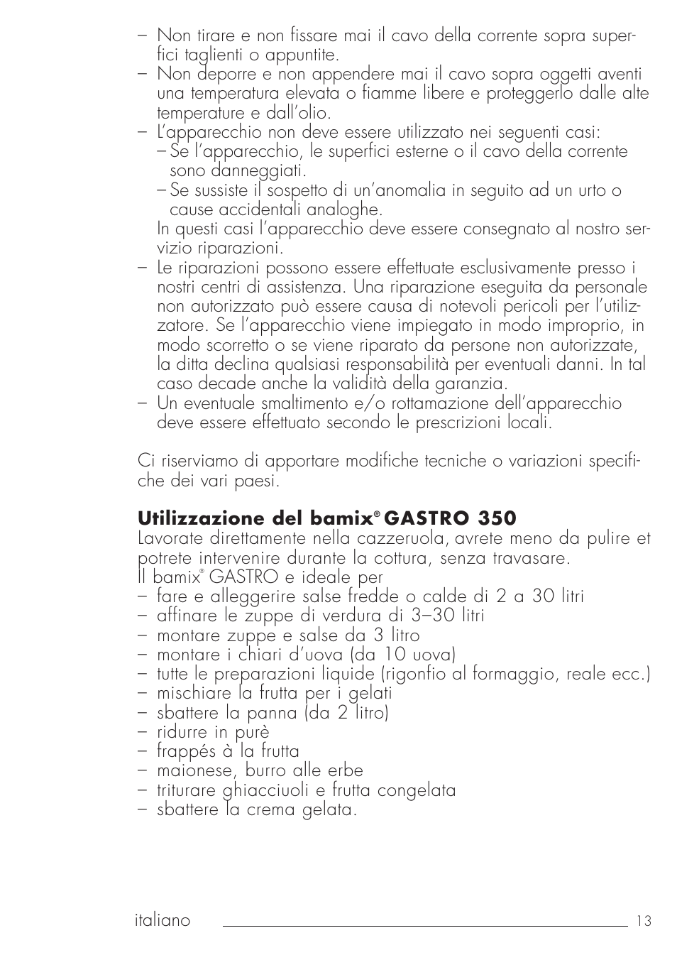 bamix Gastro 350 User Manual | Page 13 / 44