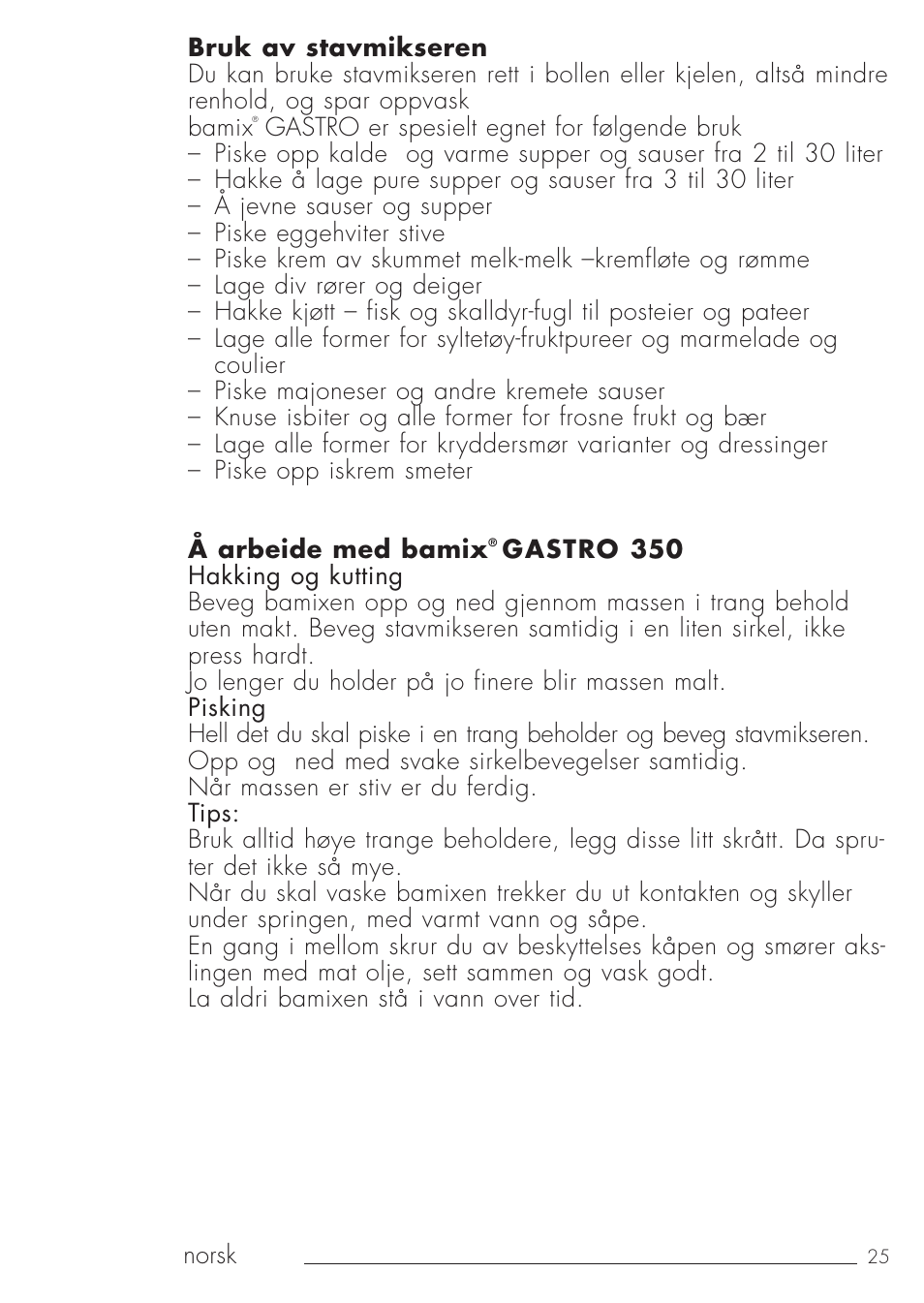 bamix Gastro 350 User Manual | Page 25 / 44