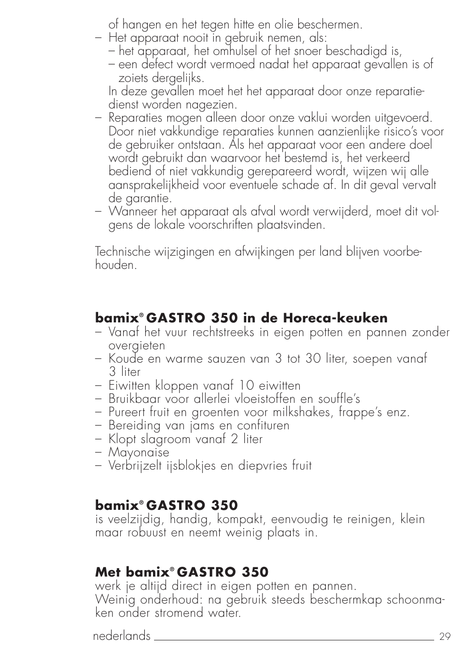 bamix Gastro 350 User Manual | Page 29 / 44