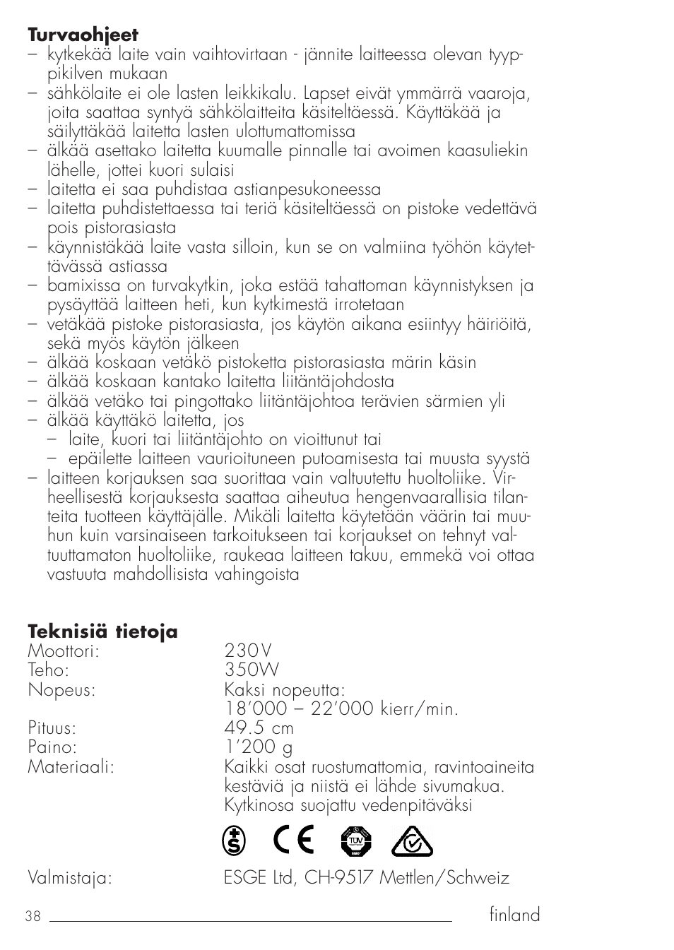 bamix Gastro 350 User Manual | Page 38 / 44