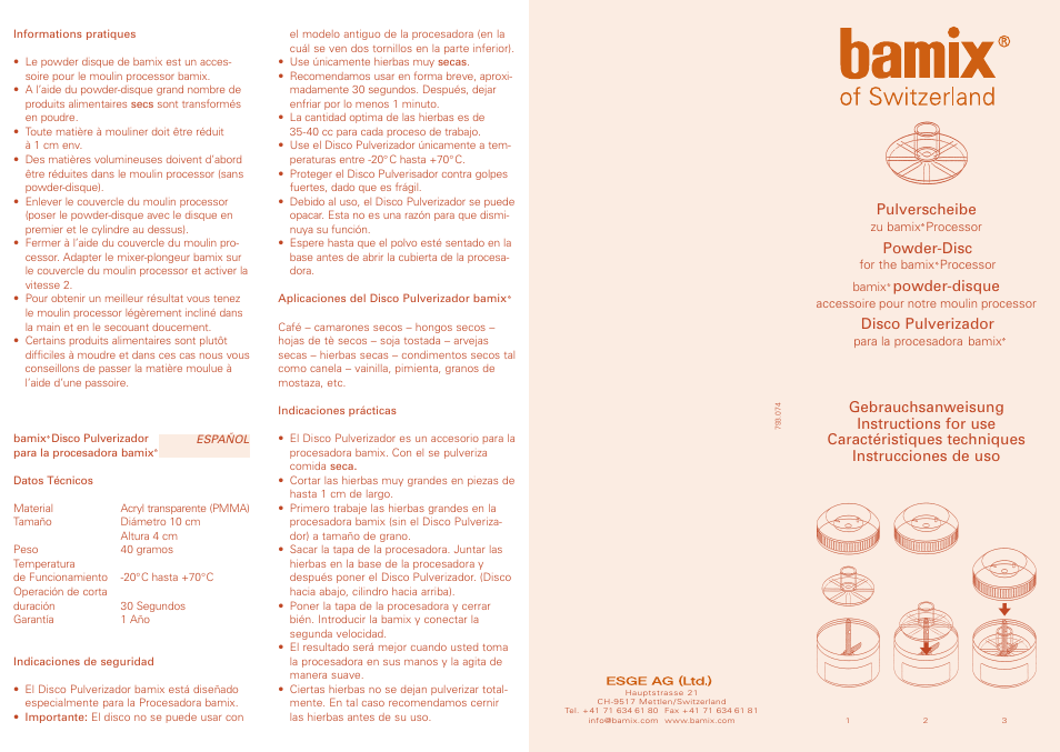 bamix Pulverscheibe User Manual | 2 pages