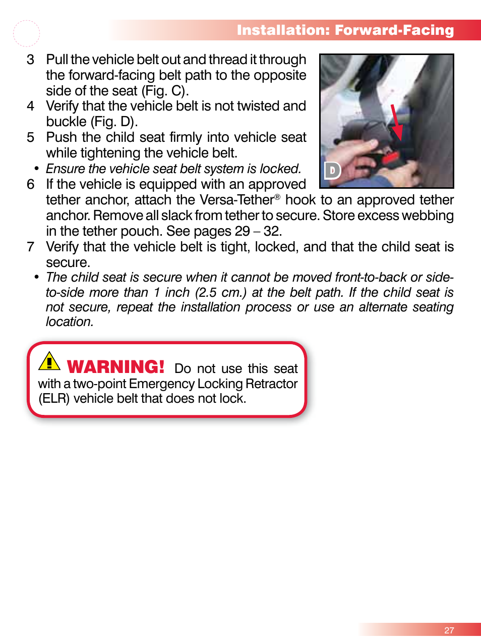 Warning | Britax ROUND ABOUT 50 User Manual | Page 29 / 48