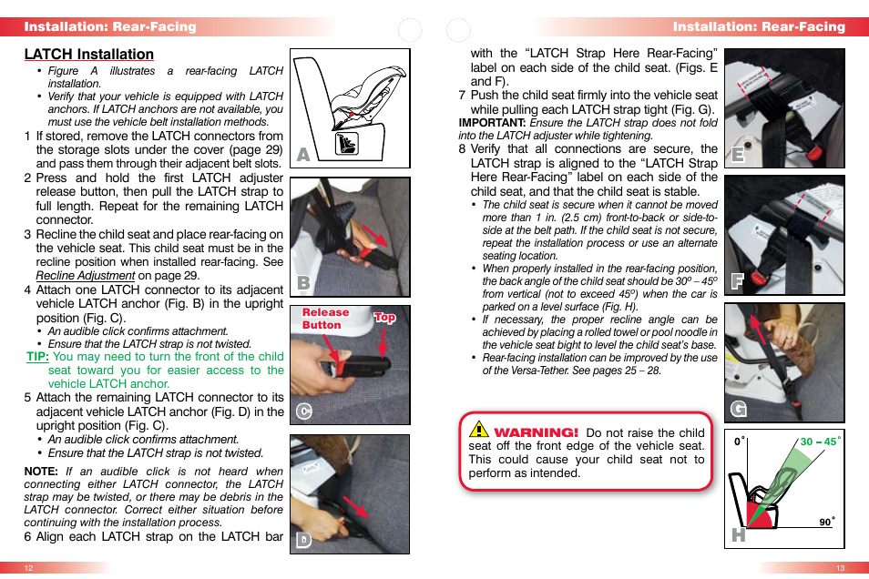 Gf e, Da b h | Britax MARATHON CS User Manual | Page 8 / 23