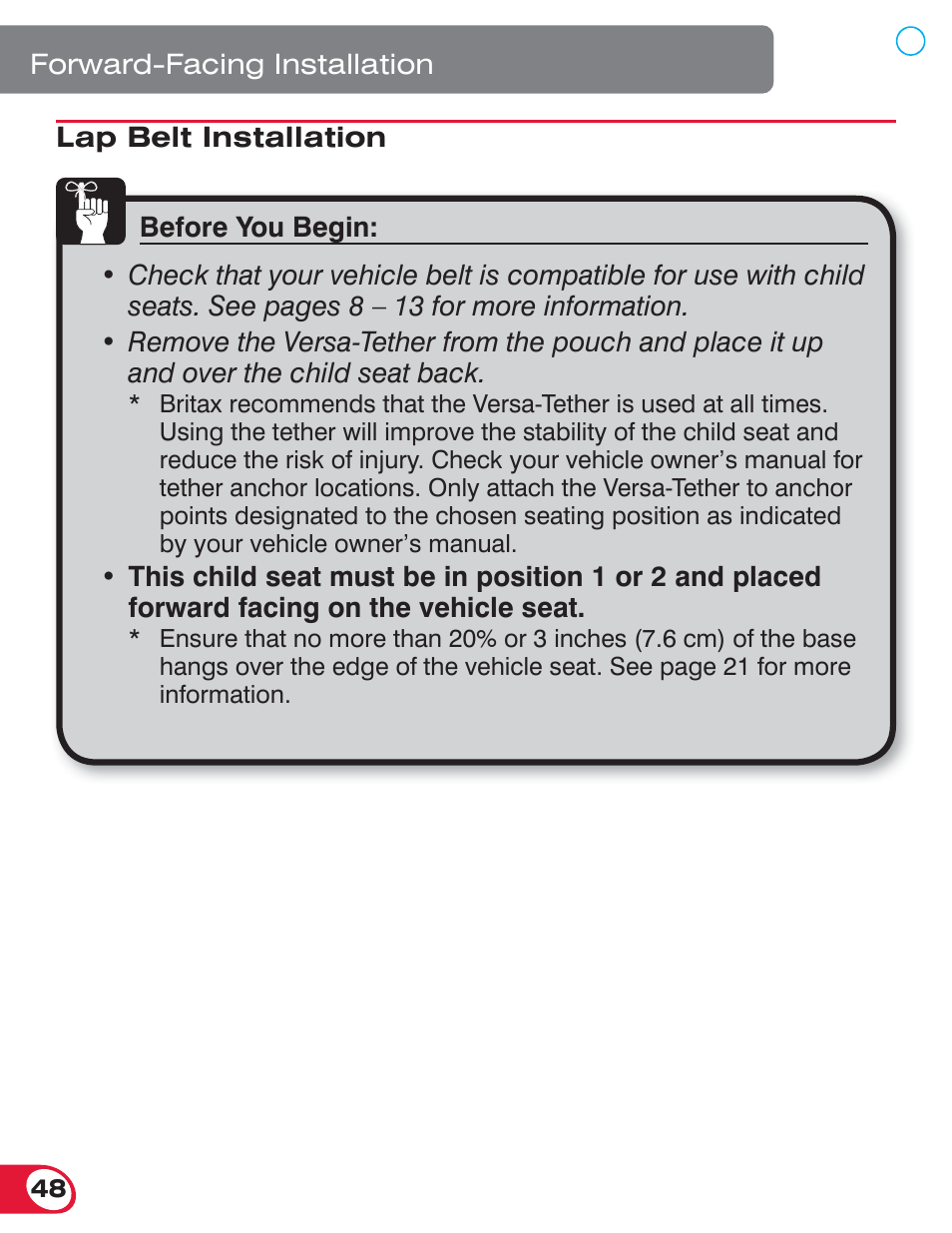 Britax BOULEVARD 70 User Manual | Page 50 / 70
