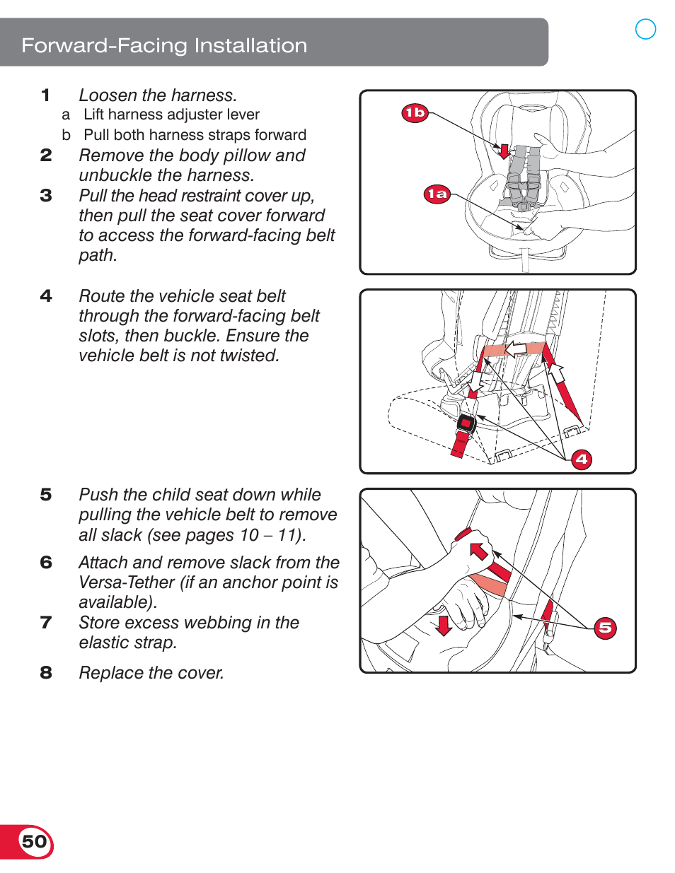 Forward-facing installation | Britax BOULEVARD 70 User Manual | Page 52 / 70