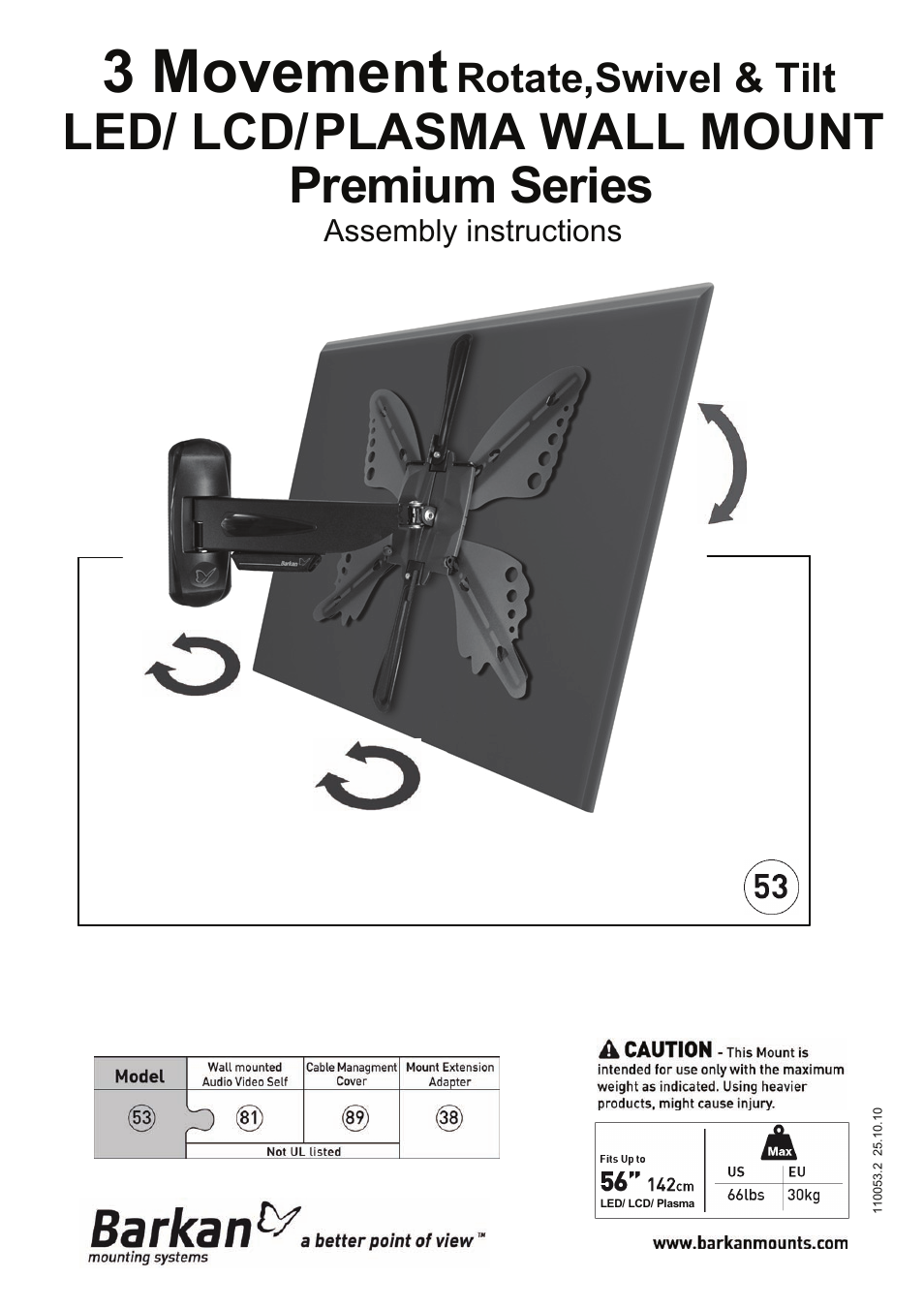 Barkan Mounting 53 User Manual | 8 pages