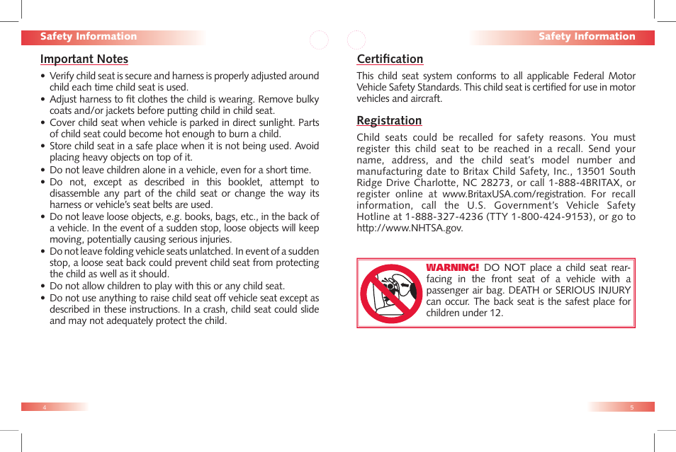 Britax Car Seat User Manual | Page 4 / 23