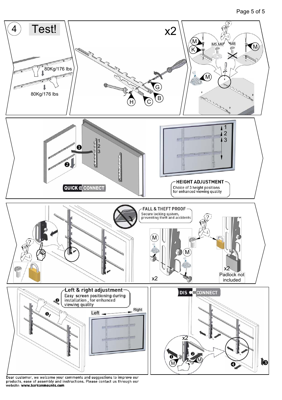 Test | Barkan Mounting 40P User Manual | Page 5 / 5