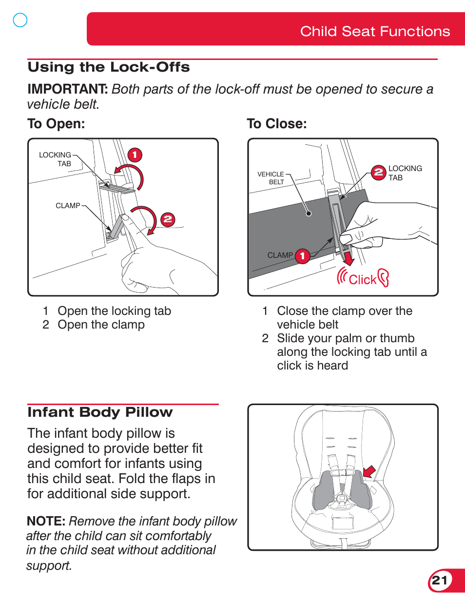 Child seat functions | Britax ROUNDABOUT 55 User Manual | Page 23 / 70