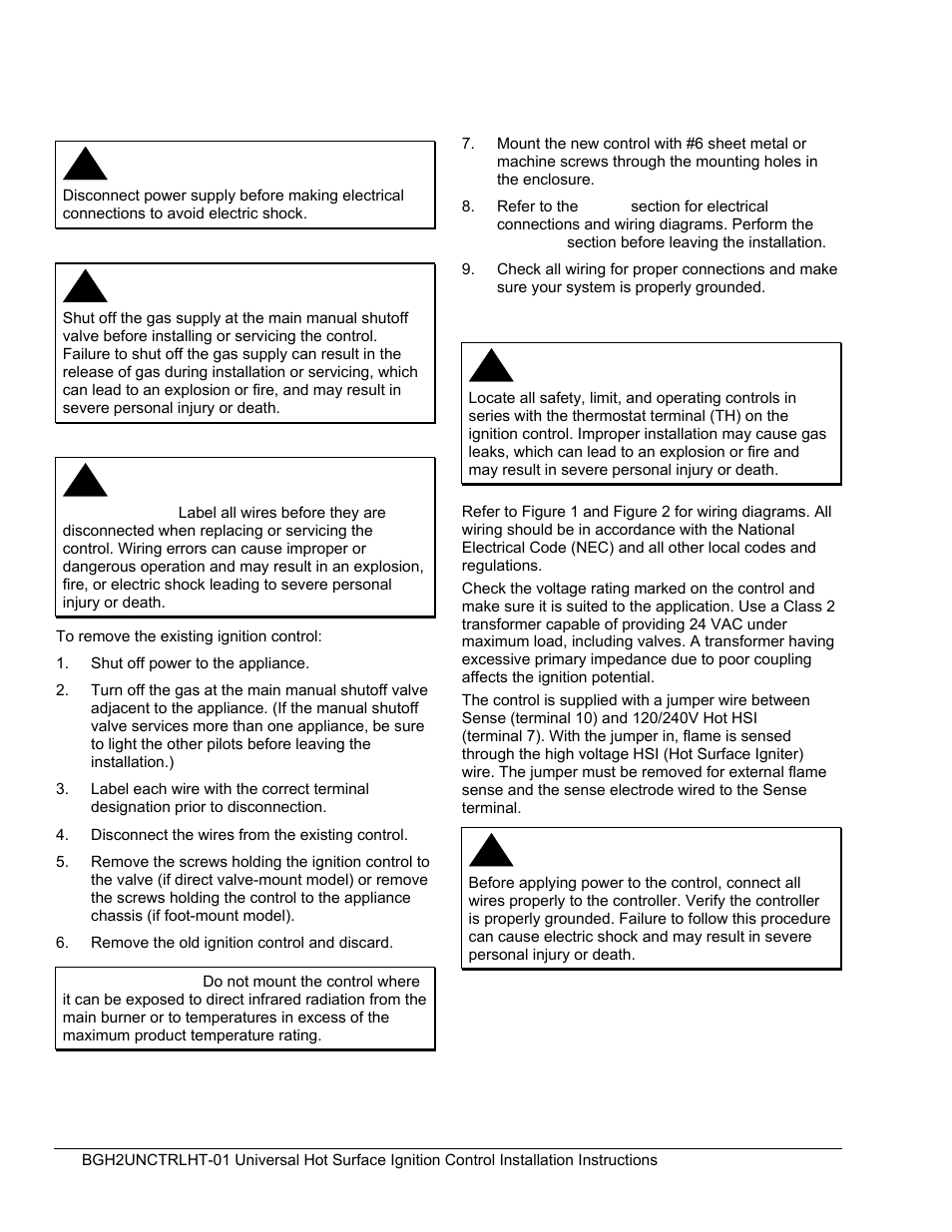 BASO BGH2UNCNTRLHT-01 User Manual | Page 6 / 19