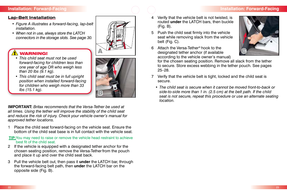 Ac b | Britax BOULEVARD CS User Manual | Page 13 / 24