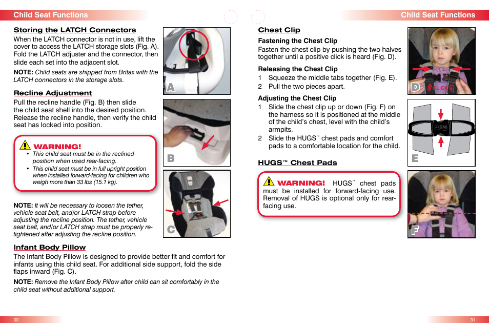 Ab c, De f | Britax BOULEVARD CS User Manual | Page 17 / 24
