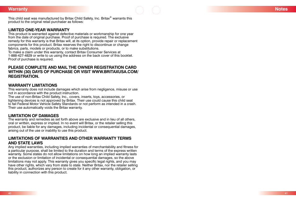 Britax BOULEVARD CS User Manual | Page 22 / 24