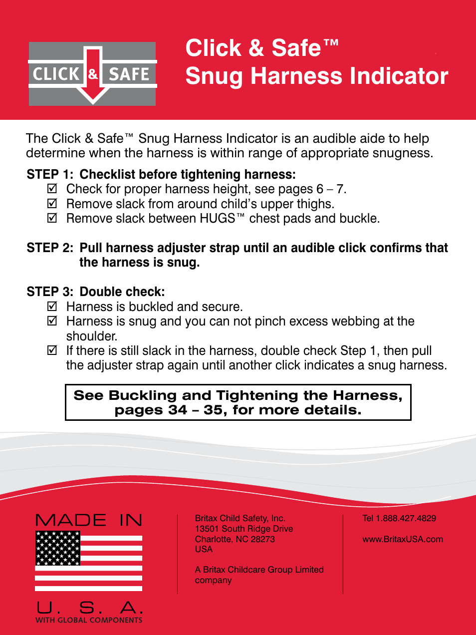 Click & safe™ snug harness indicator, Boulevard | Britax BOULEVARD CS User Manual | Page 24 / 24