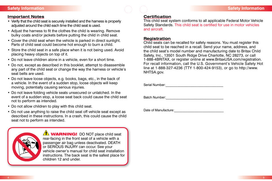 Britax BOULEVARD CS User Manual | Page 4 / 24