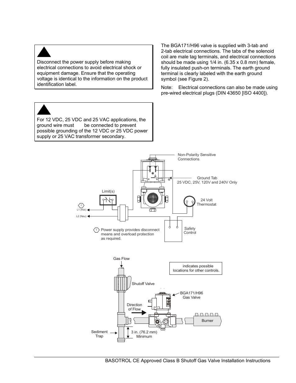 Wiring | BASO BGAH96 Series BASOTROL User Manual | Page 3 / 5