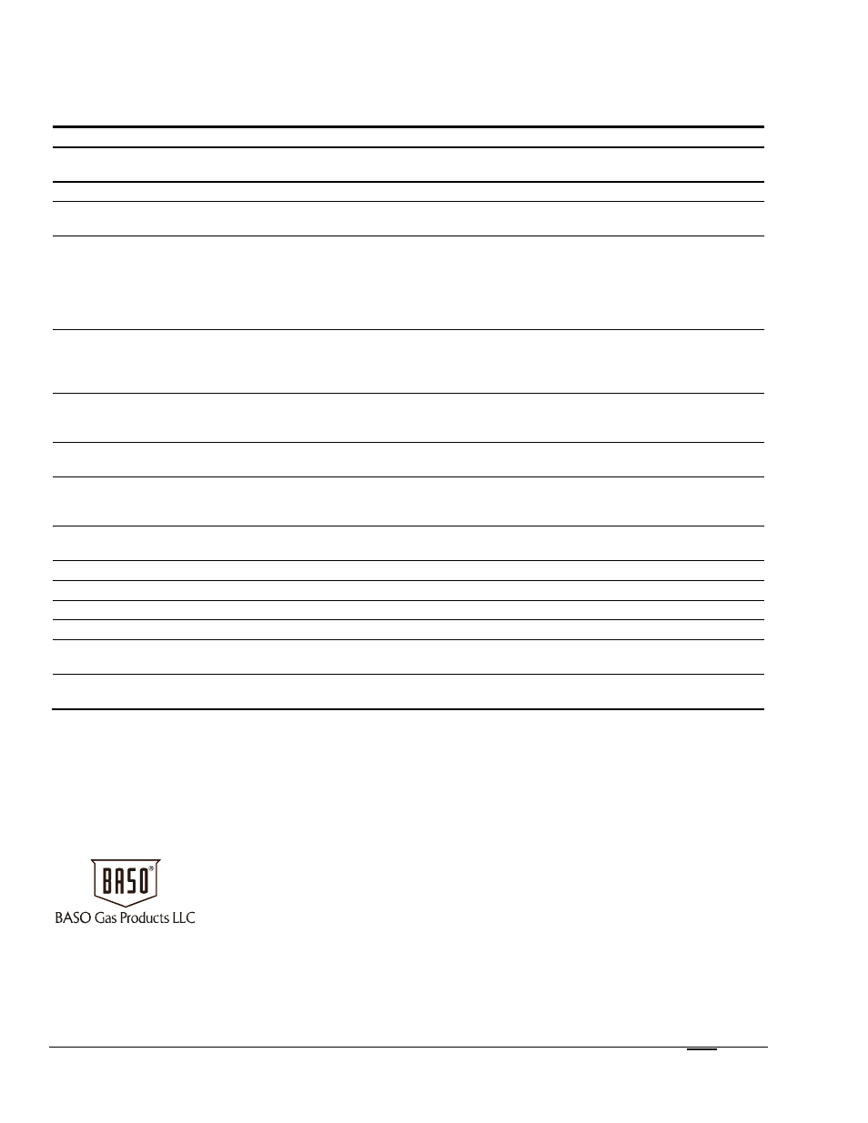 Technical specifications | BASO G93 Series Combination Automatic Gas Valve User Manual | Page 6 / 6