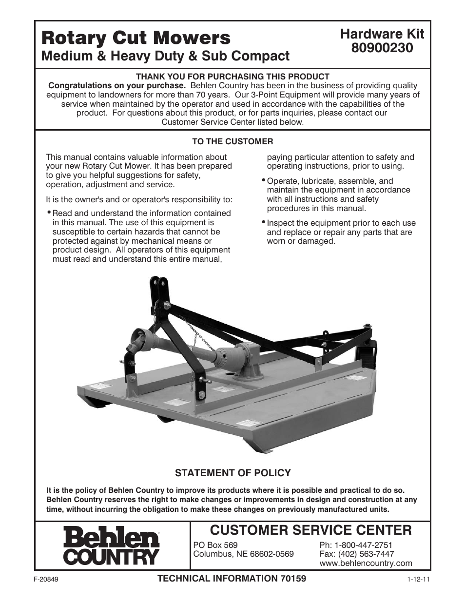 Behlen 80110060YEL User Manual | 15 pages