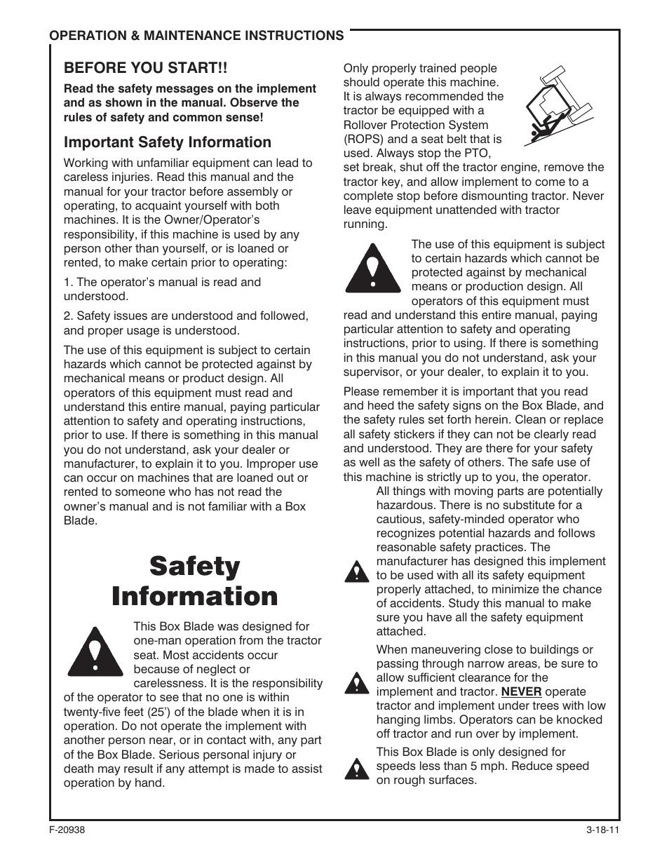 Safety information | Behlen 80111120YEL User Manual | Page 3 / 9