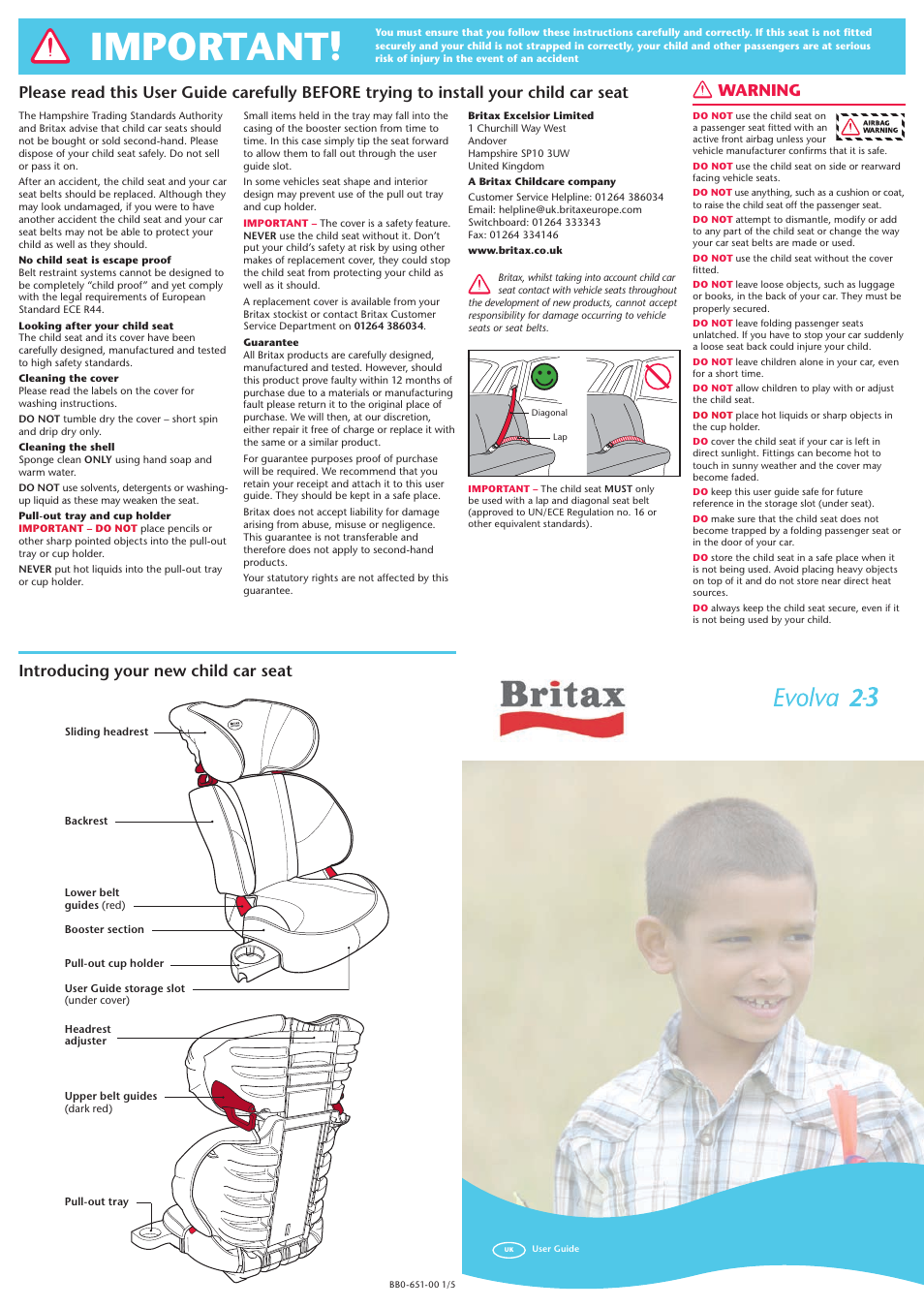 Britax BB0-651 User Manual | 2 pages