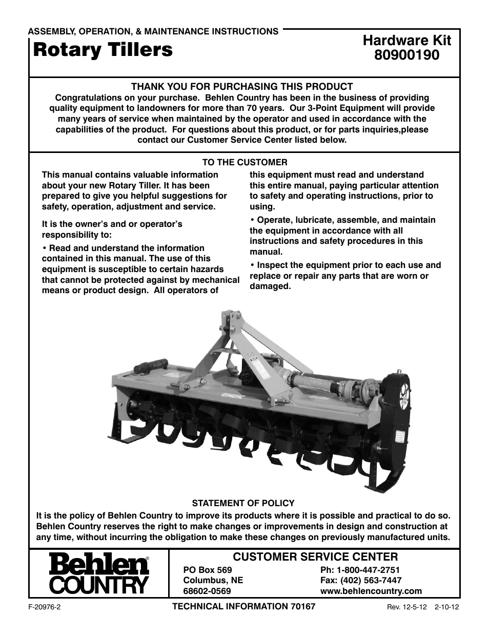 Behlen 80115060YEL User Manual | 12 pages