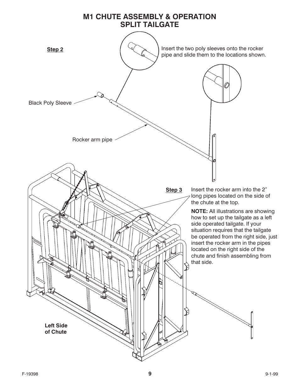 M1 chute assembly & operation split tailgate | Behlen 62175882 User Manual | Page 10 / 14