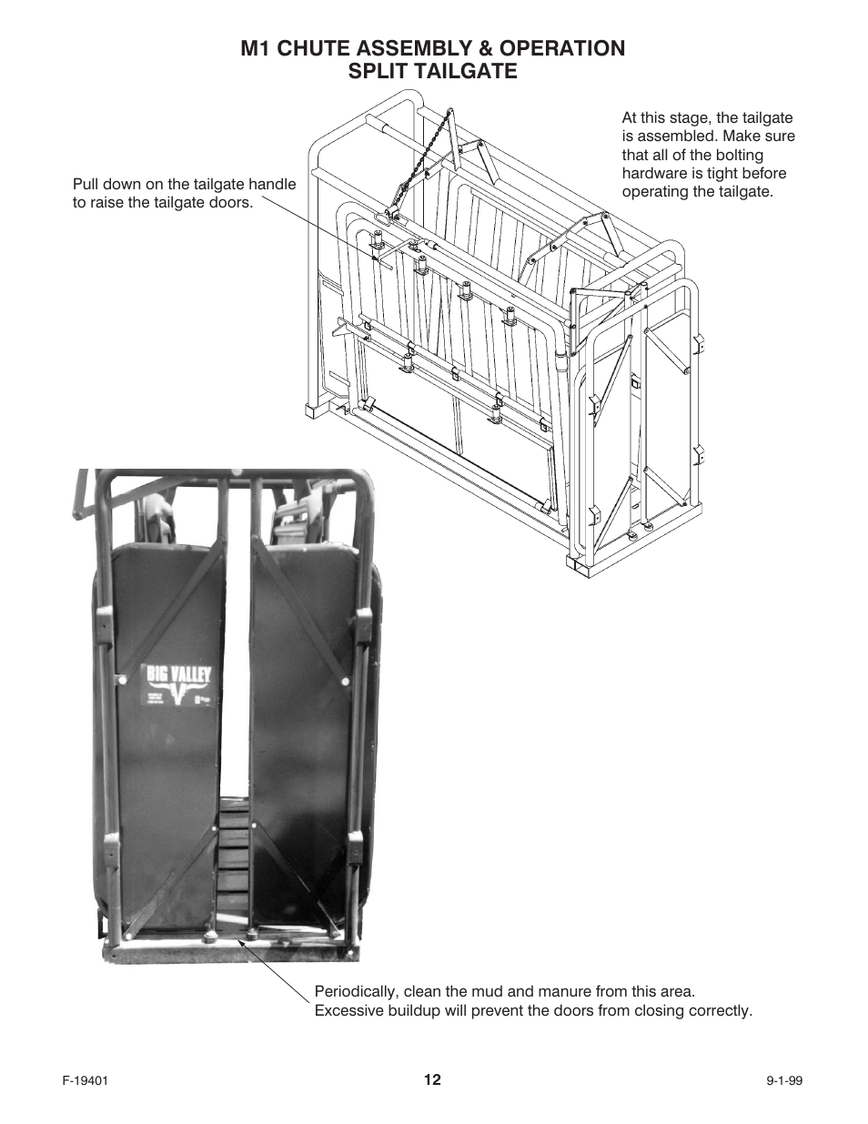 M1 chute assembly & operation split tailgate | Behlen 62175882 User Manual | Page 13 / 14