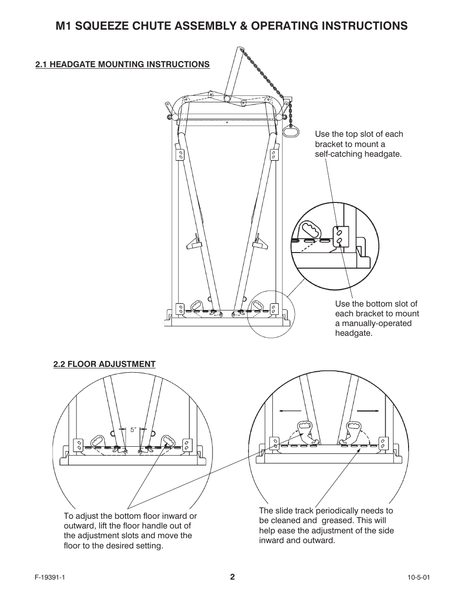 M1 squeeze chute assembly & operating instructions | Behlen 62175882 User Manual | Page 3 / 14