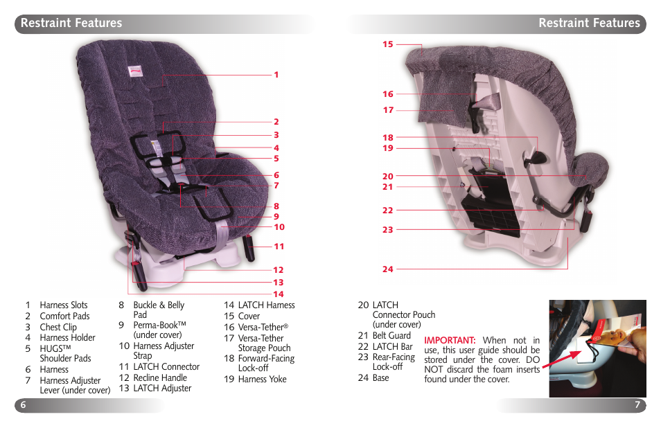 Restraint features | Britax Marathon User Manual | Page 5 / 21