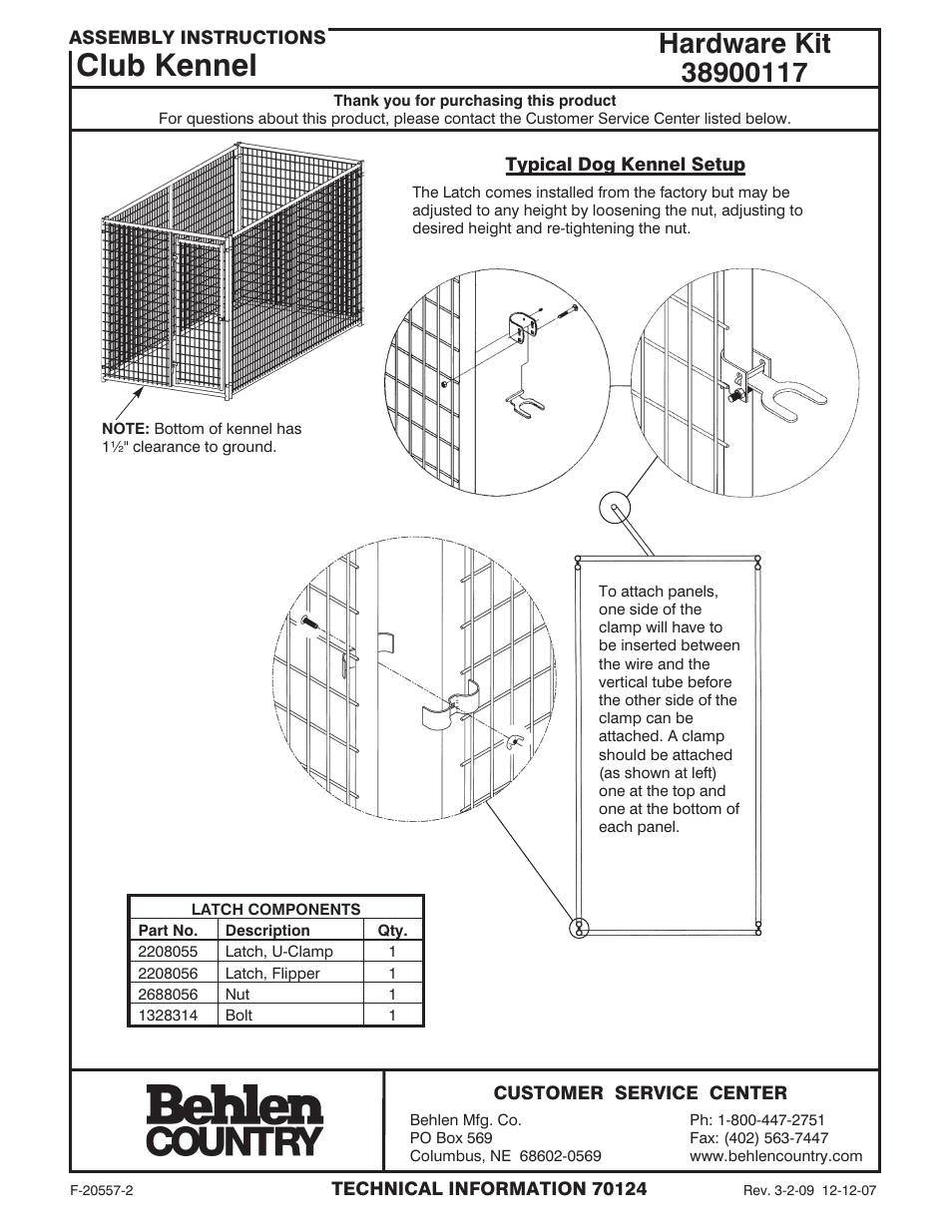 Behlen 38140397 User Manual | 1 page
