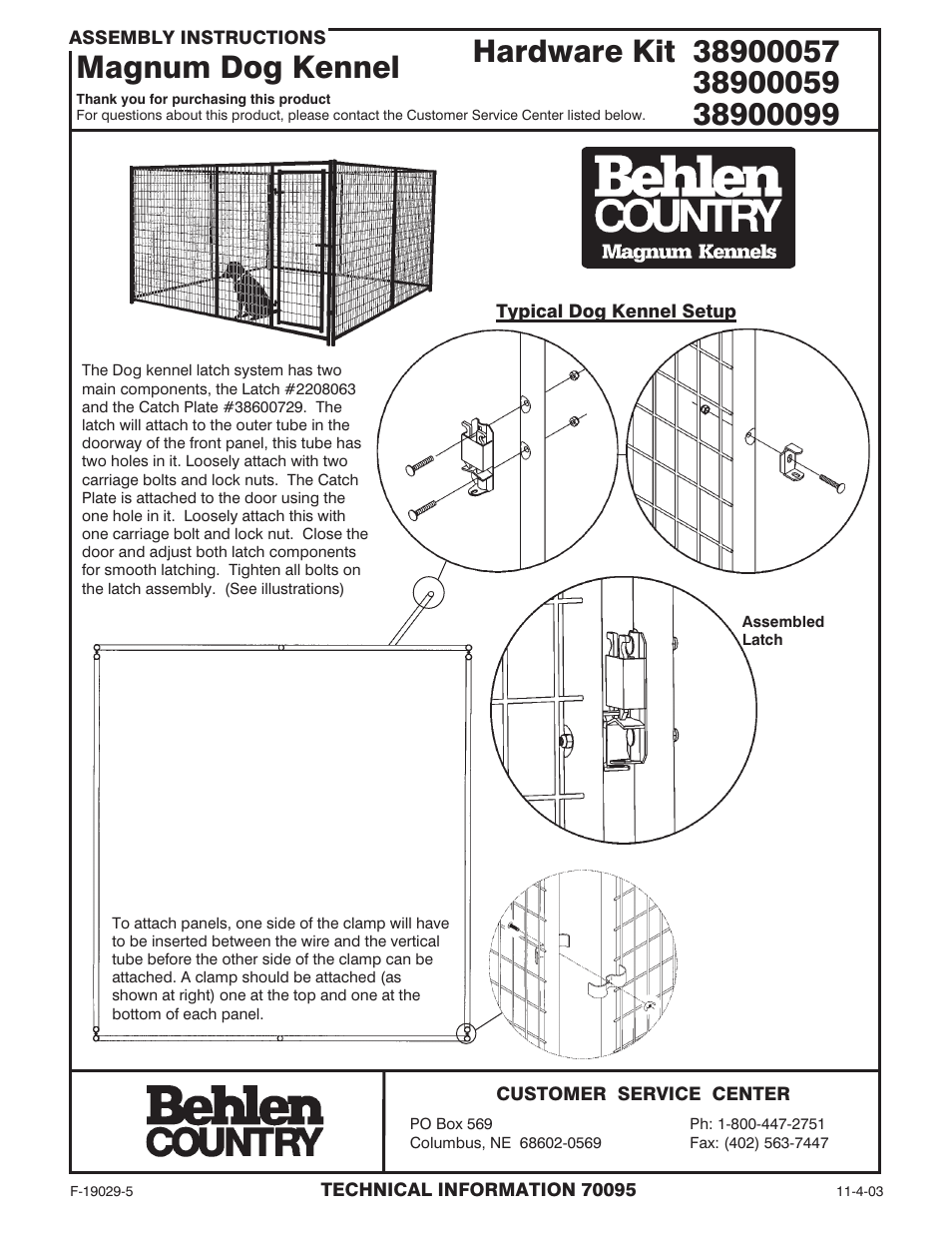 Behlen 38100229 User Manual | 2 pages