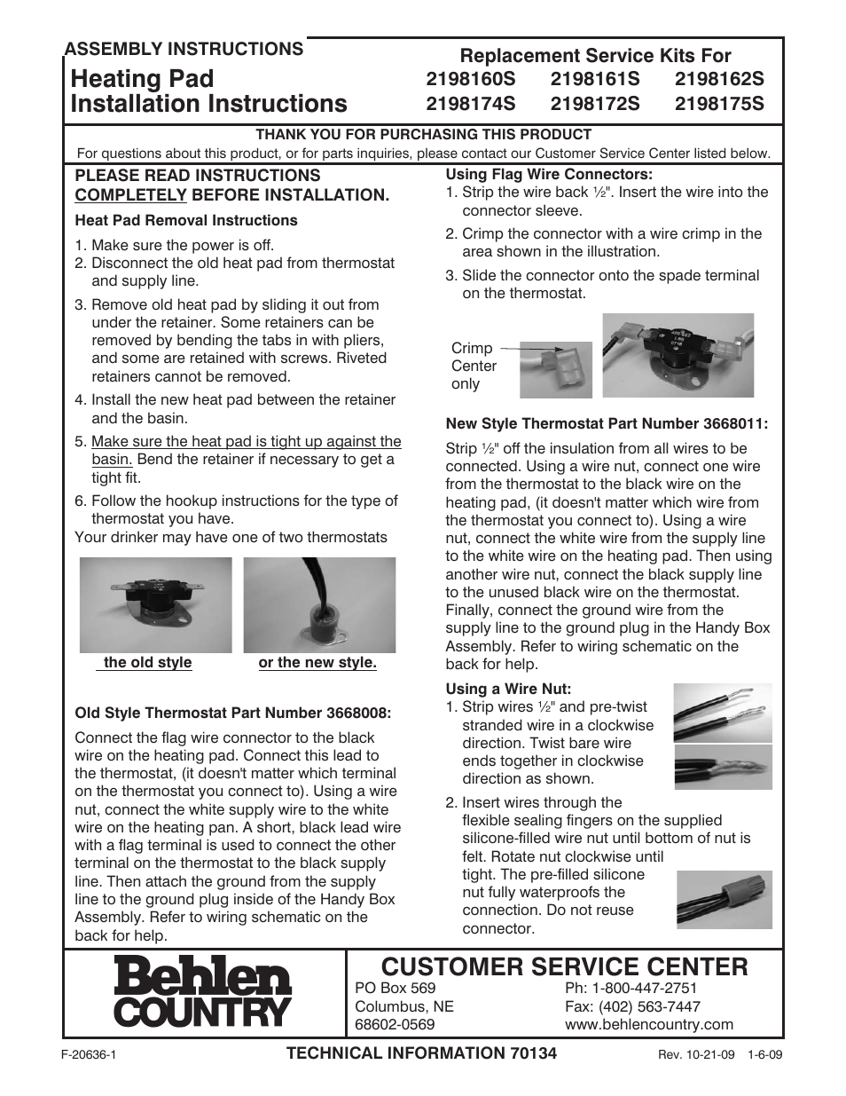 Behlen 2198162S User Manual | 2 pages