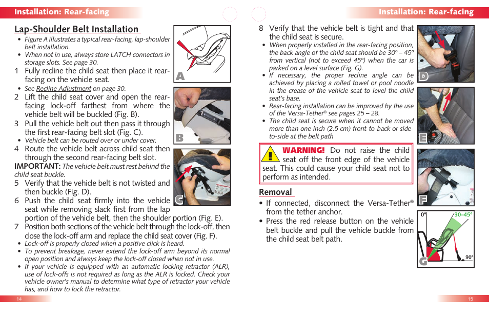 Ad b e c, Lap-shoulder belt installation | Britax Roundabout User Manual | Page 9 / 22