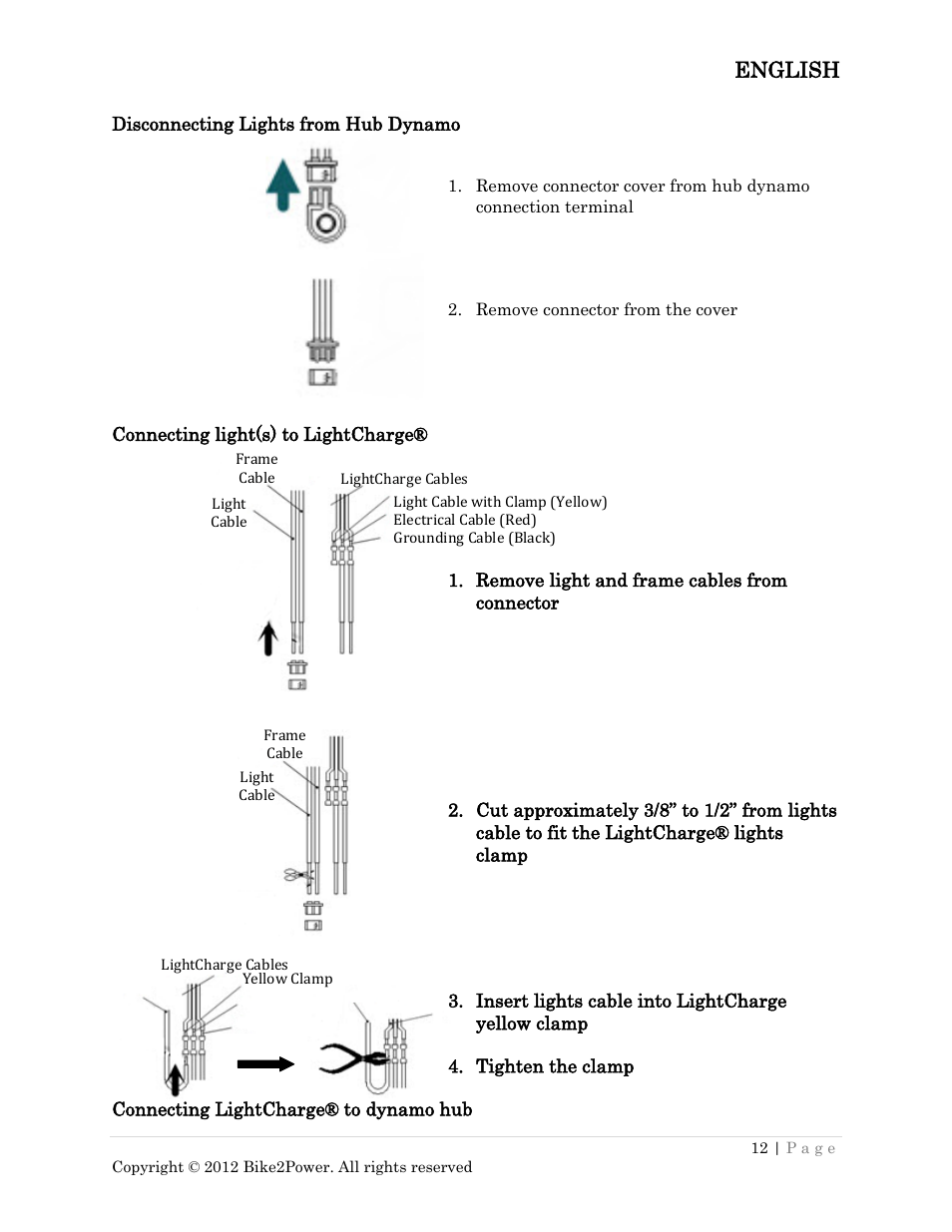 English | Bike2Power LightCharge User Manual | Page 12 / 16