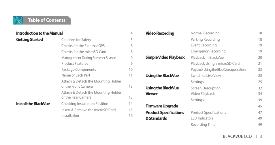 BlackVue DR750LW-2CH V.3.00 User Manual | Page 3 / 54