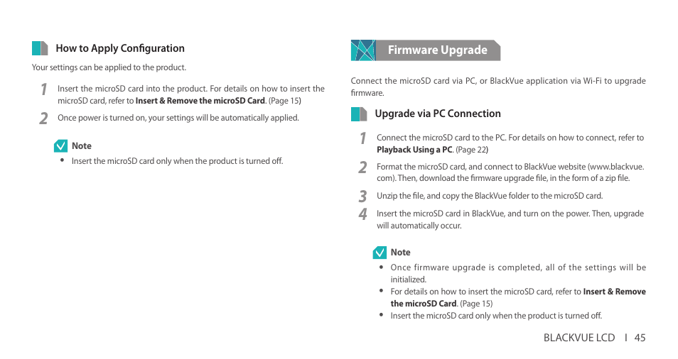 Firmware upgrade | BlackVue DR750LW-2CH V.3.00 User Manual | Page 45 / 54