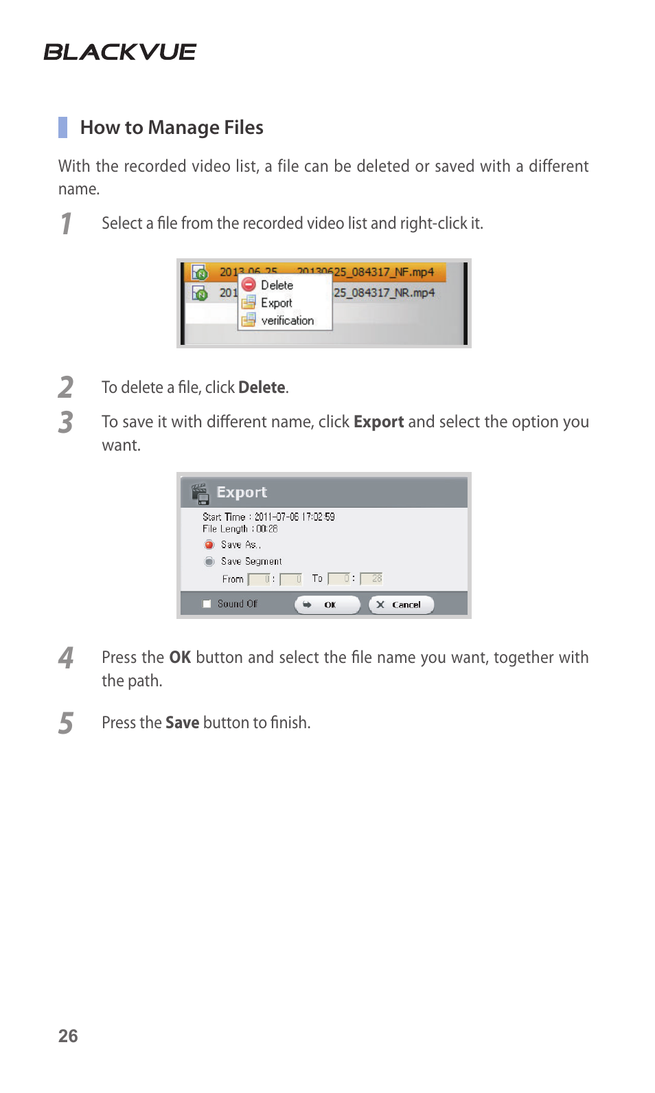 BlackVue DR3500-FHD V.1.00 User Manual | Page 26 / 42