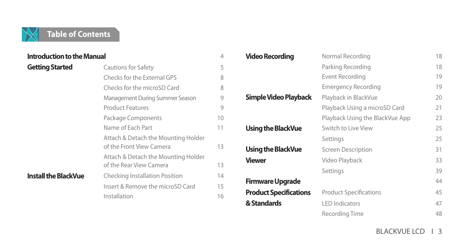 BlackVue DR750LW-2CH V.2.01 User Manual | Page 3 / 51