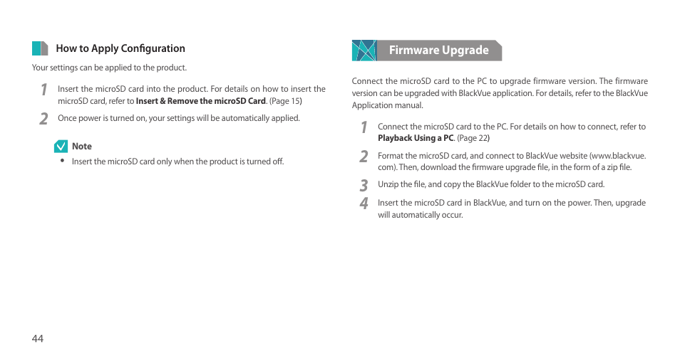 Firmware upgrade | BlackVue DR750LW-2CH V.2.01 User Manual | Page 44 / 51