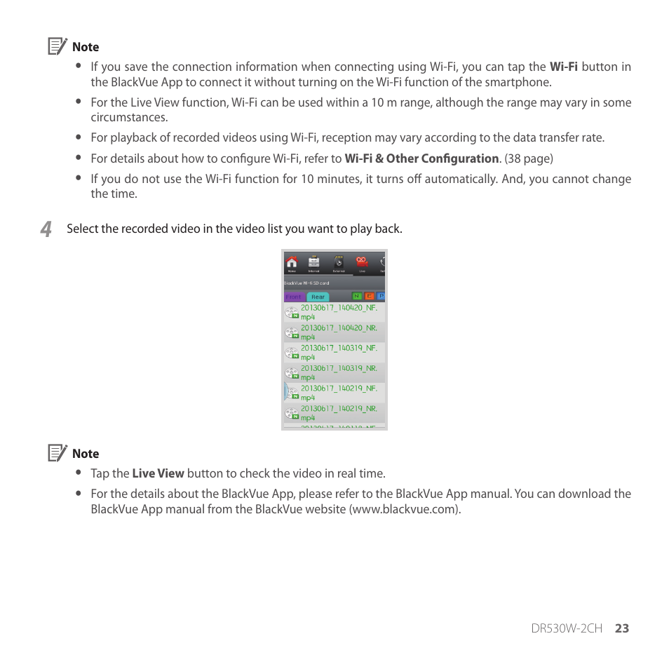 BlackVue DR530W-2CH V3.01 User Manual | Page 23 / 48