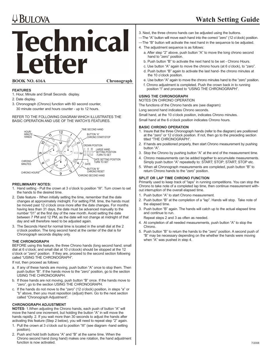 Bulova ALL-PRO EI700AT User Manual | 6 pages