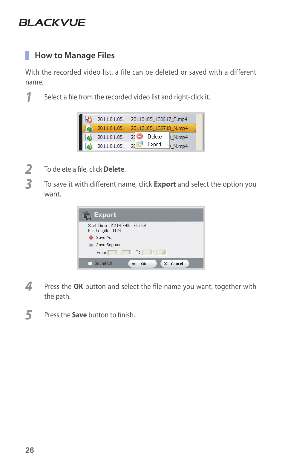 BlackVue DR500-HD V2.00 User Manual | Page 27 / 44