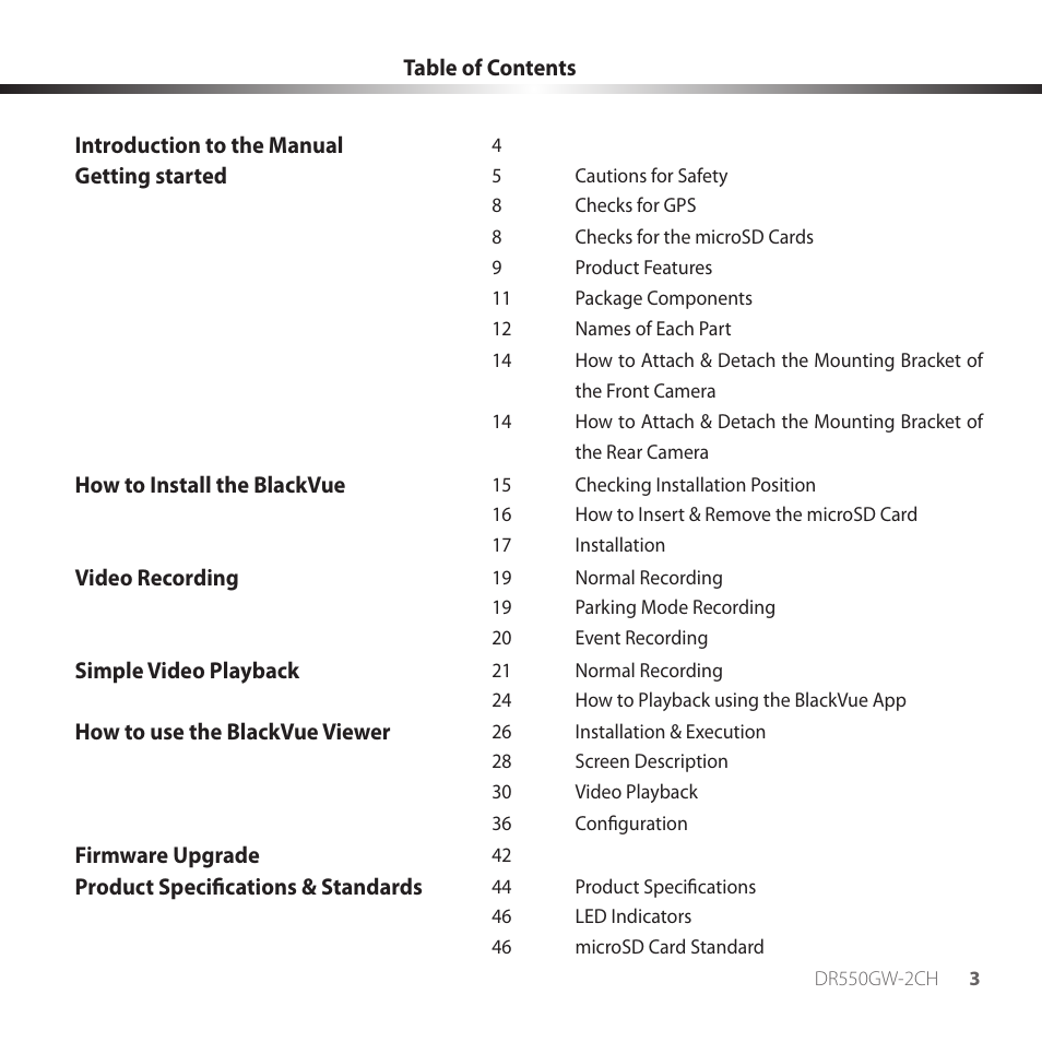 BlackVue DR550GW-2CH V2.03 User Manual | Page 3 / 52