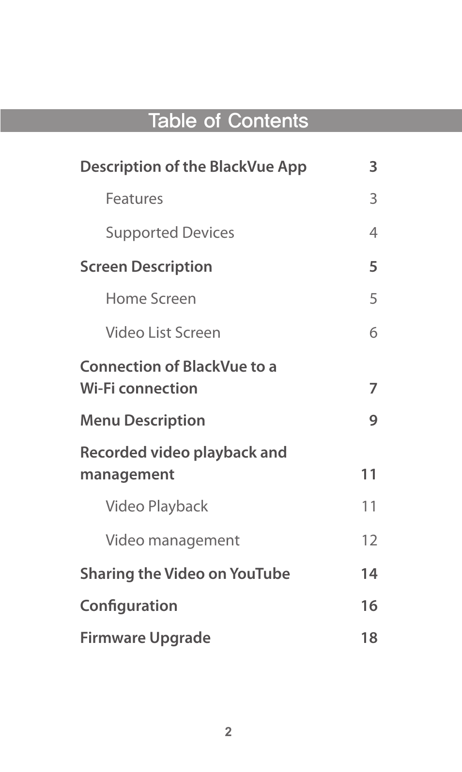 BlackVue App V.1.01 User Manual | Page 2 / 18