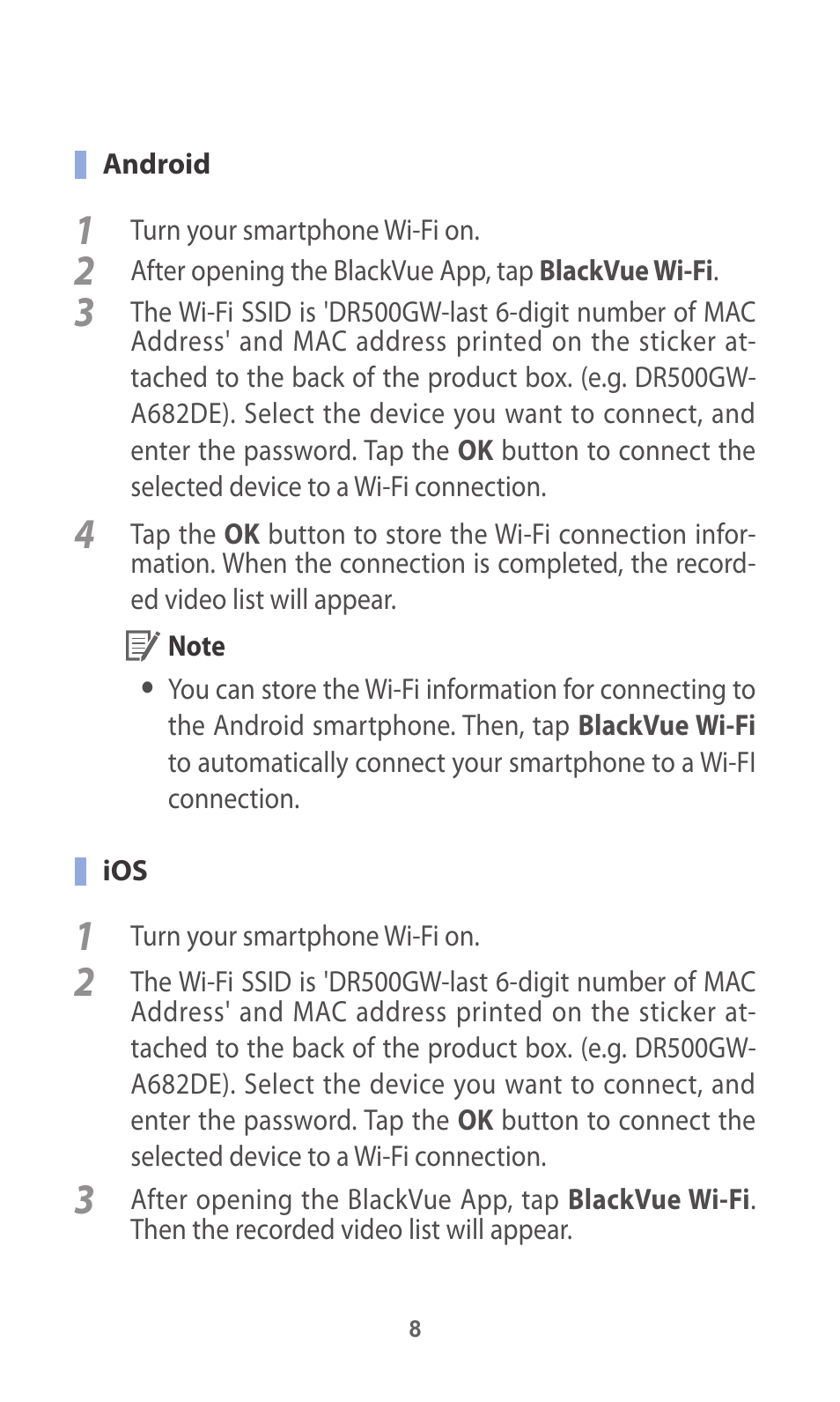 BlackVue App V.1.01 User Manual | Page 8 / 18