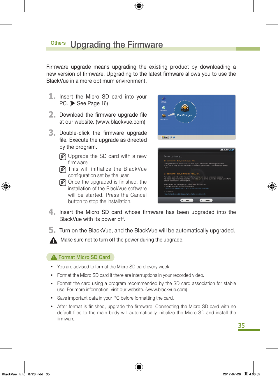 Upgrading the firmware | BlackVue Integrated V.2.00 User Manual | Page 37 / 44