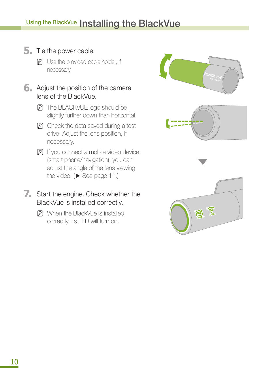 Installing the blackvue 5 | BlackVue DR300G User Manual | Page 12 / 36