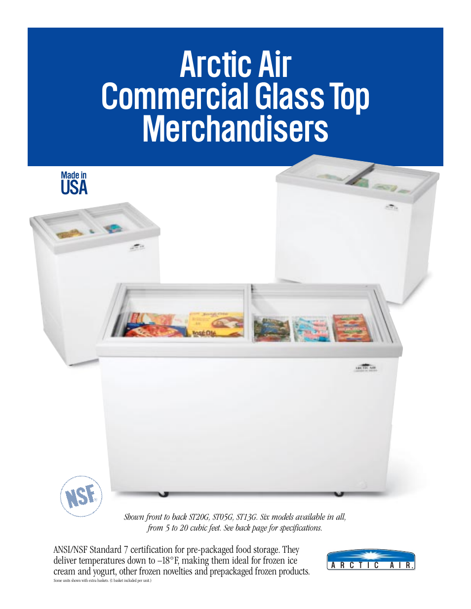 Arctic Air Commercial Glass-Top Merchandiser ST20G User Manual | 2 pages