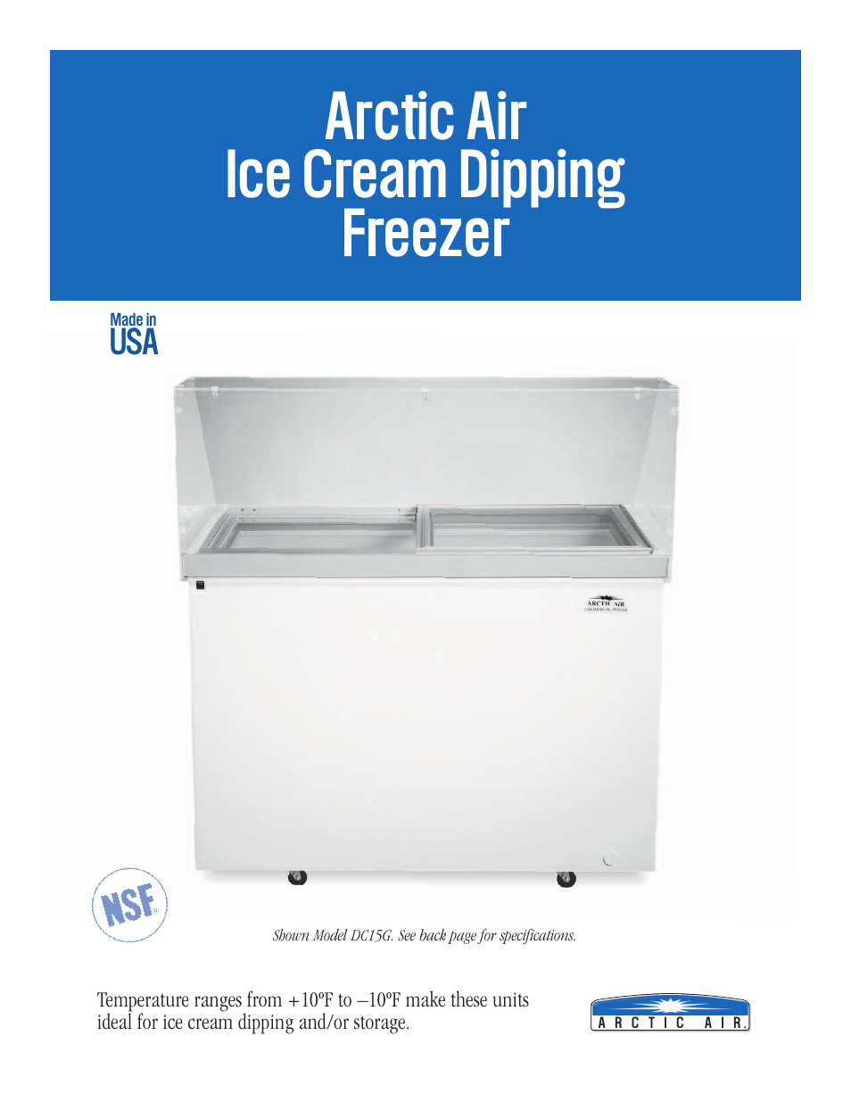 Arctic Air DC15G User Manual | 2 pages