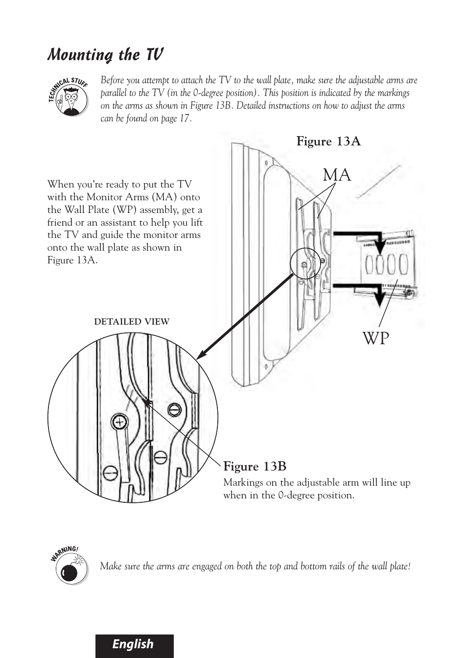 Ma wp mounting the tv | Bell'O 8325 User Manual | Page 16 / 20